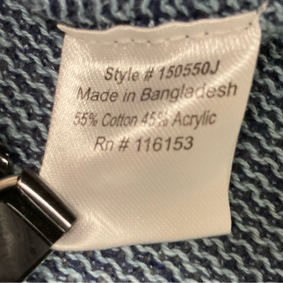 NWOT Poof! Open Cardi dropped shoulder Oversized collar Color:Blue Denim; Size M - Picture 10 of 11